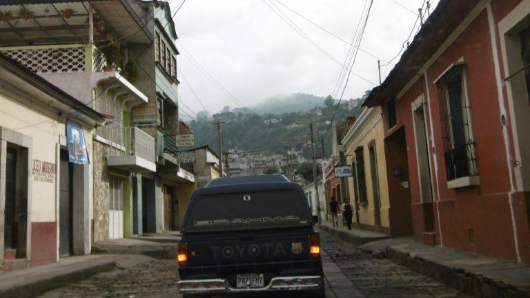 Driving uphill in Guatemala