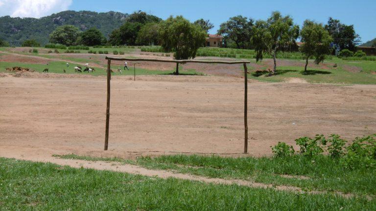 football goal constructed with wood